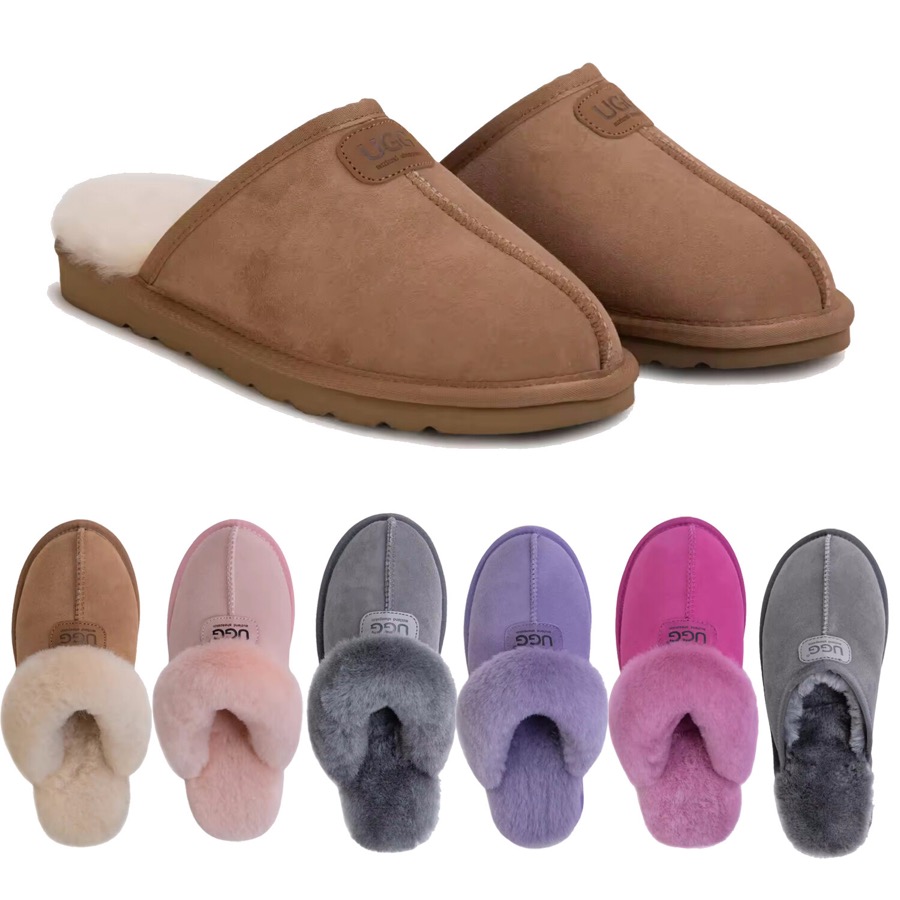 15%OFF UGG Slippers Australian Sheepskin Wool Warm House Slip On Scuff Women Men