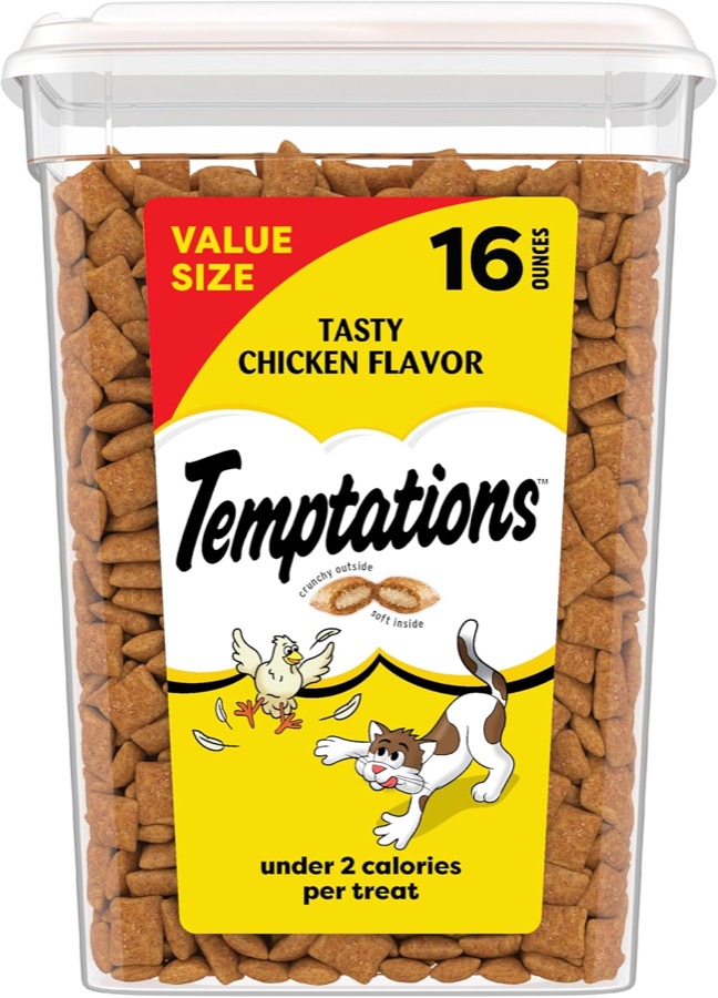 Temptations Classic Crunchy and Soft Cat Treats, Tasty Chicken, 30 oz | Under 2 calories per treat, crunchy outside & soft in