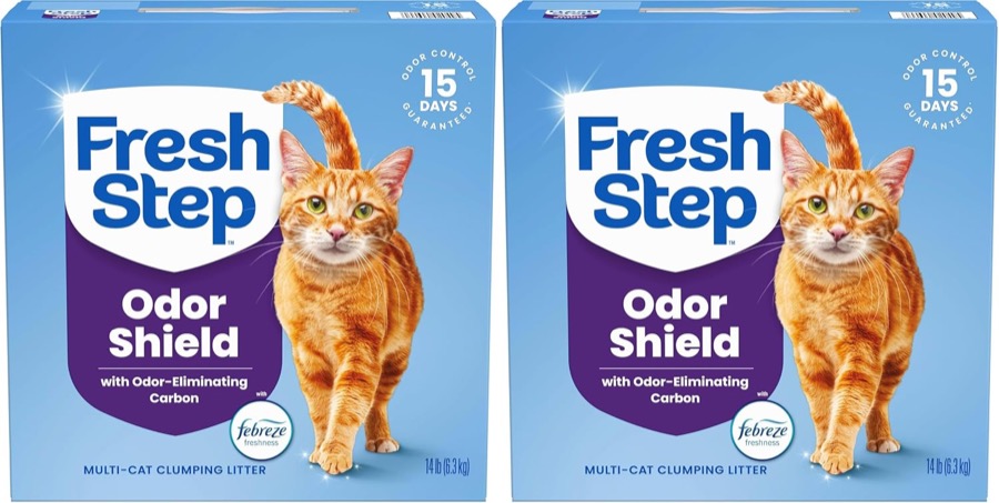 Fresh Step Advanced Odor Shield Clumping Cat Litter with Gain, 18.5 lb, 2Pk | Odor Shield with Ammonia Block Technology, Low