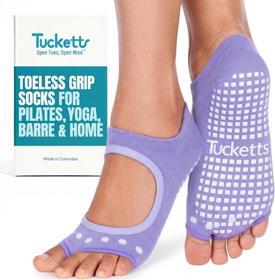 Tucketts Toeless Pilates Socks with Grips