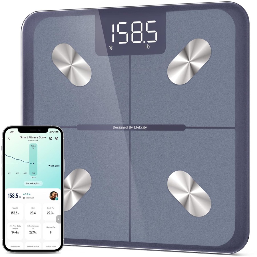 Etekcity Smart Scale for Body Weight, Body Fat and BMI, FSA Eligible | HSA Eligible, Bathroom Scale with Muscle Mass, Accurat