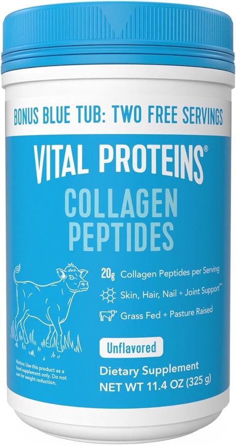 Vital Proteins Collagen Peptides Powder, Unflavored, 9.33oz | Grass-Fed Collagen Peptides, Supports Hair Skin & Nails, Bones