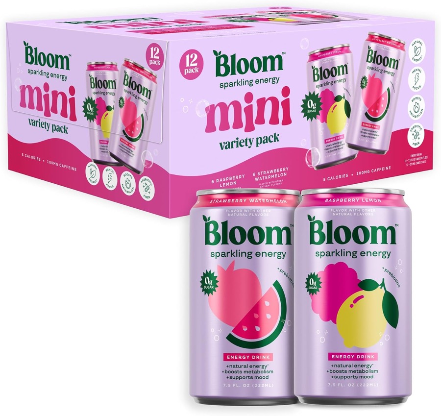 Bloom Nutrition Sparkling Energy Drink - Natural Caffeine, Zero Sugar, 180mg Caffeine - Antioxidant-Rich with Green Coffee Be